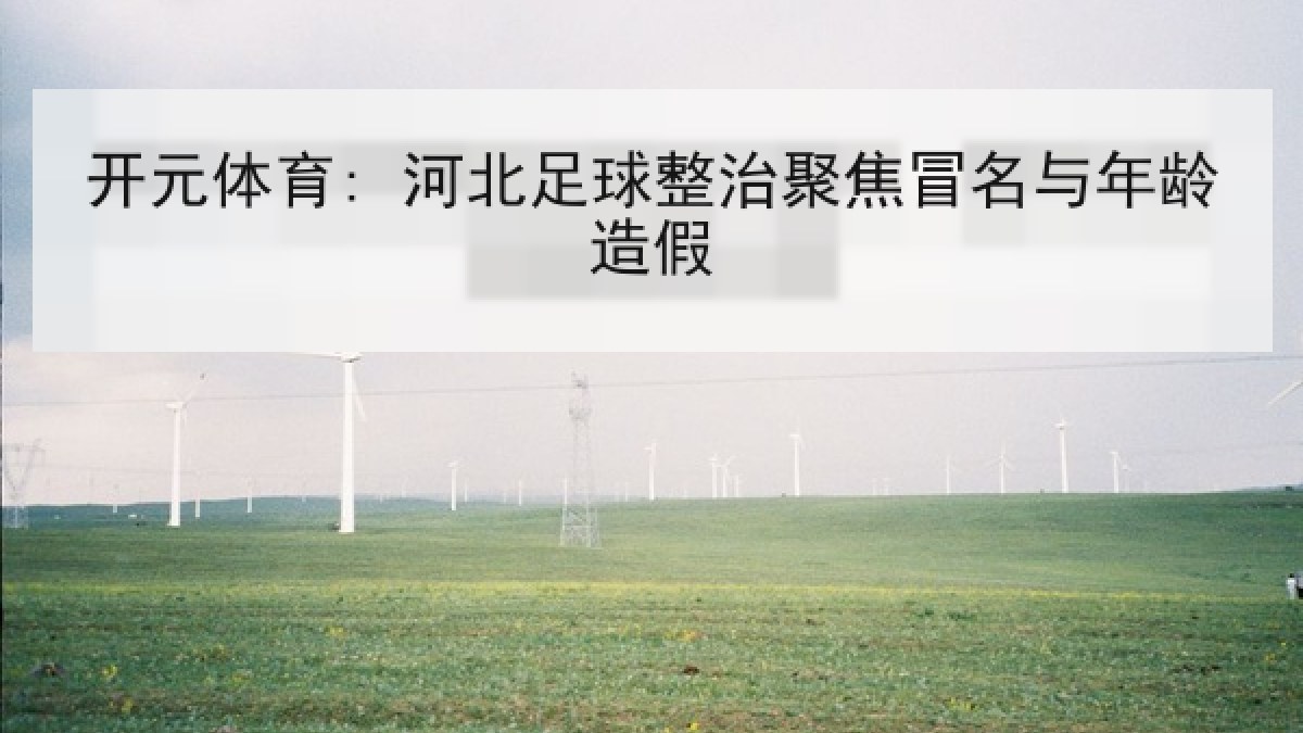 开元体育: 河北足球整治聚焦冒名与年龄造假